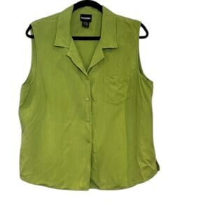 Notions Tank, green XL, silk, resort, vacation, casual